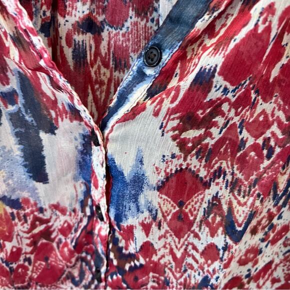 Ecru Print sheer Blouse - Picture 3 of 7